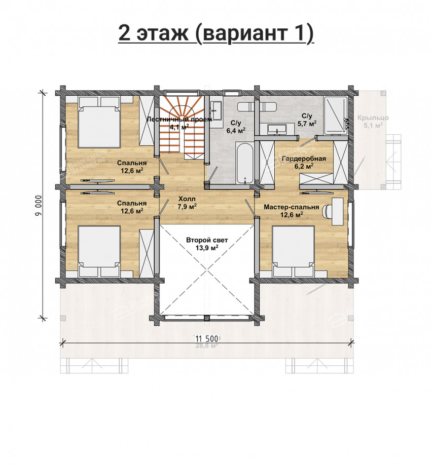 Дом из клееного бруса VZ-348